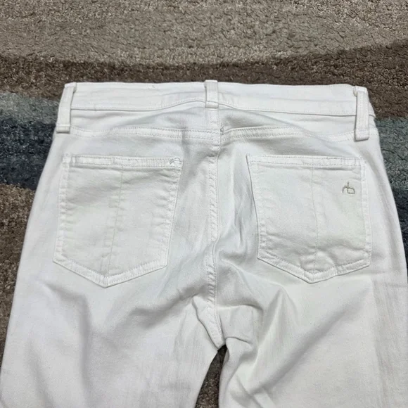 Rag & Bone White Moto Skinny Jeans Zipper Detail Ankle Zip Womens Size 26 - Picture 2 of 9